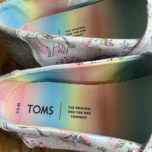 TOMS Unicorn Shoes White & Pink W9.5 - Picture 2 of 5